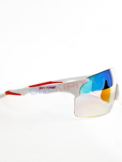 Очки SKI TIME RACE White, линза Dark Red в Екатеринбурге