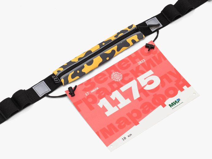 Сумка Enklepp Run Belt Fast (black flowers-yellow) в Твери