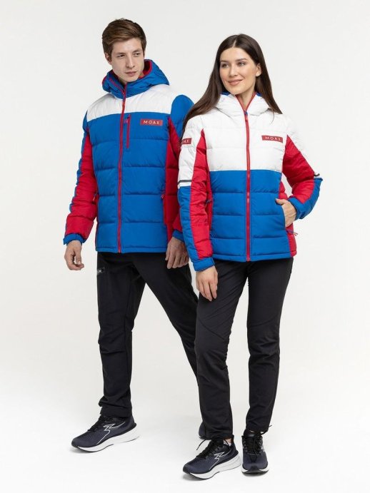Куртка пуховая MOAX Club Team жен. MX314230/72100 синий/белый