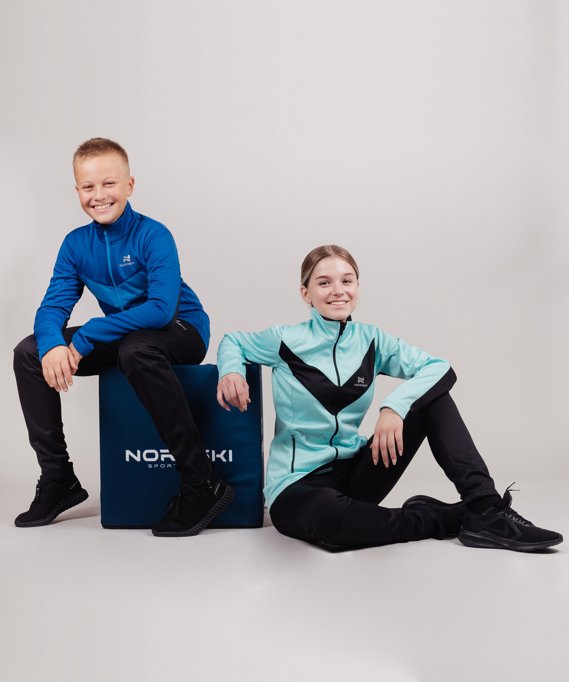 Костюм разминочный Nordski Jr. Base Mint/Black NSJ817880