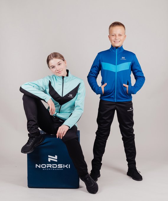 Костюм разминочный Nordski Jr. Base Mint/Black NSJ817880