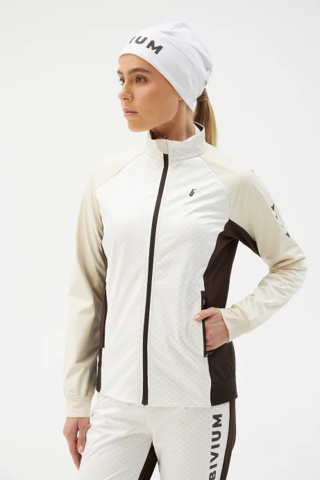 Куртка разминочная Bivium &quot;Баланс 2.0&quot; жен. молочный_кофейный