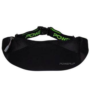 Беговая поясная сумка POWERUP ULTRA DUE (черная) с двумя карманами