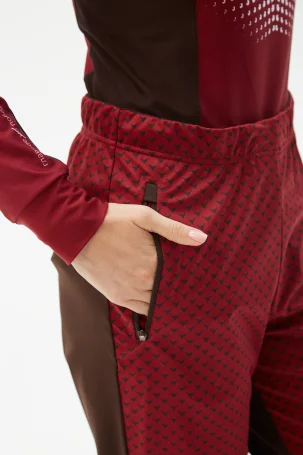 Брюки разминочные Bivium &quot;Баланс 2.0&quot; жен. бордовый_кофейный