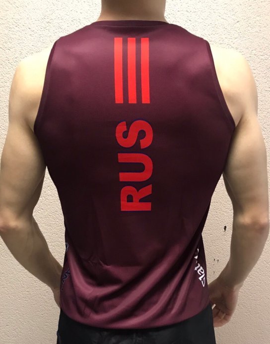 Майка РОССИЯ 2019 бордовая в Твери