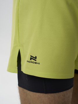 Шорты 2 в 1 Nordski Road Lime/Black NSM1100180