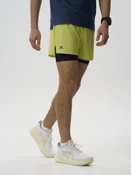Шорты 2 в 1 Nordski Road Lime/Black NSM1100180 в Пензе