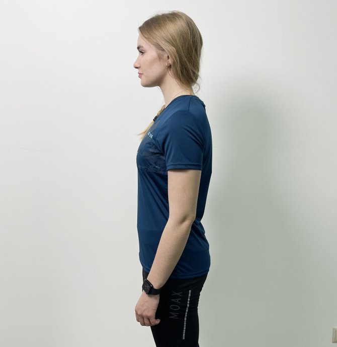 Футболка GTS V-Neck functional жен. 45 синий/бирюза