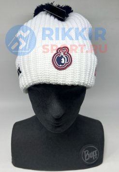 Шапка теплая РОССИЯ &quot;BOSCO Street бел.&quot; (синий помпон) 24/25